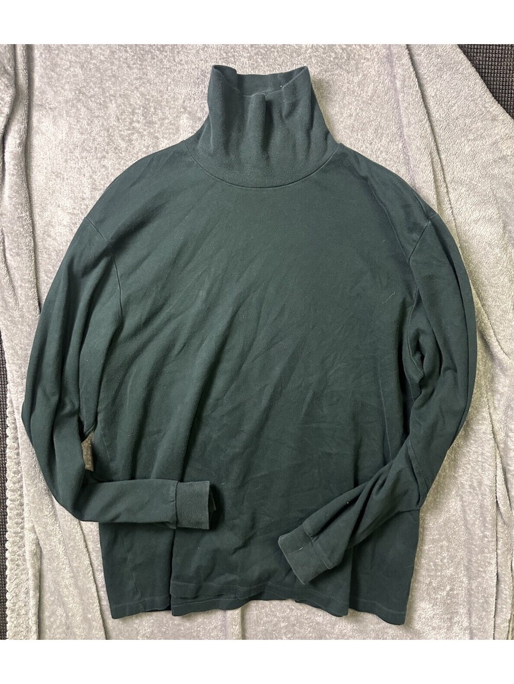Eddie Bauer Men’s XXL Turtleneck Shirt Dark Green 100% Cotton Long Sleeve